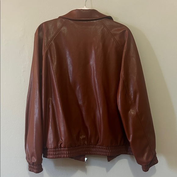 Zara Women's Rich Brown Leather Jacket like new - Picture 4 of 4